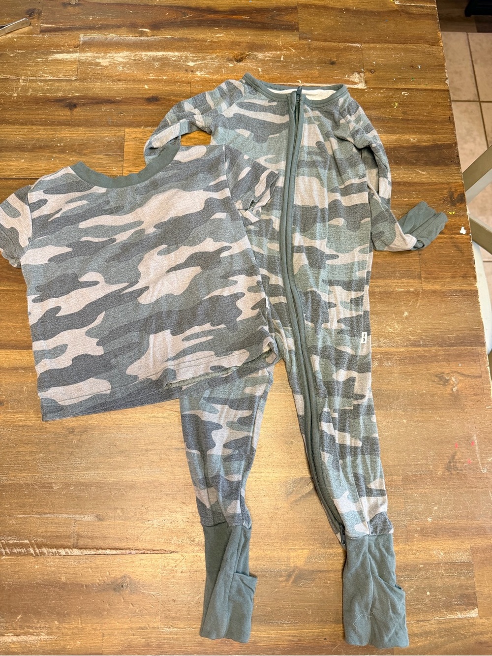 2 pc bundle Little Sleepies Camo Zippy and tee
